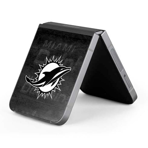 NFL Miami Dolphins Black & White Galaxy Z Flip6 Skin